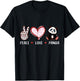 Peace Love panda lovers gifts for kids boys girls men women T-Shirt - T-Shirt | Black