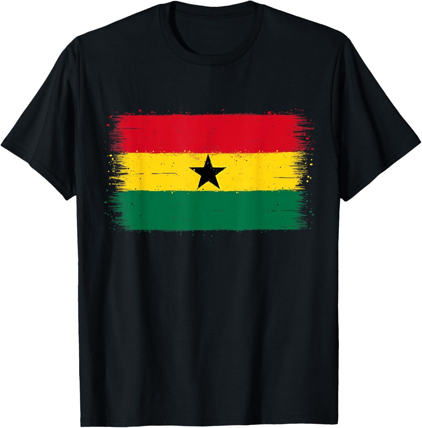 Proud Ghanaians or Half Ghanaian? A Cool Vintage Ghana Flag T-Shirt - T-Shirt | Black