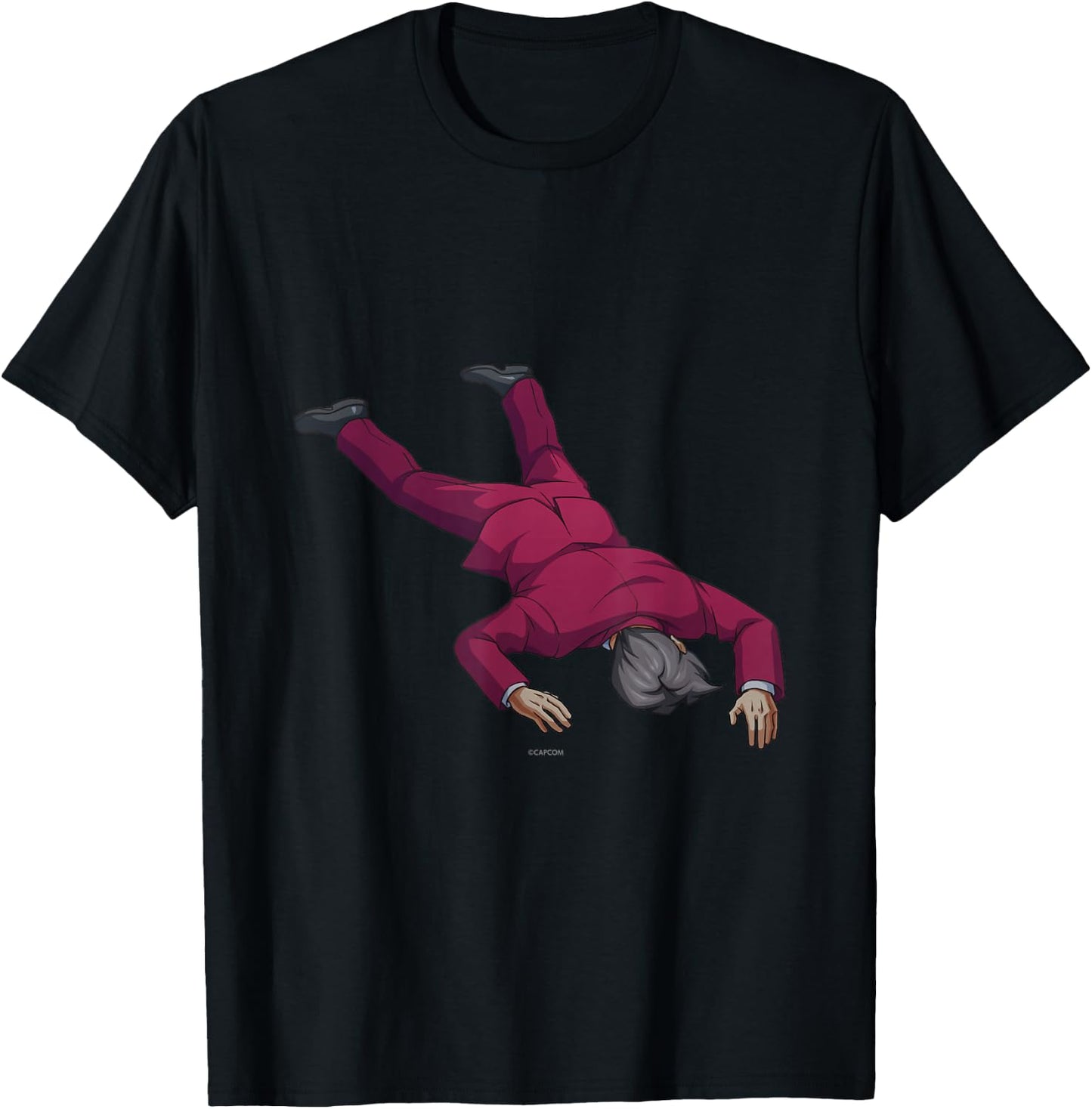 Ace Attorney Investigations Collection Faceplant Edgeworth T-Shirt - T-Shirt | Black