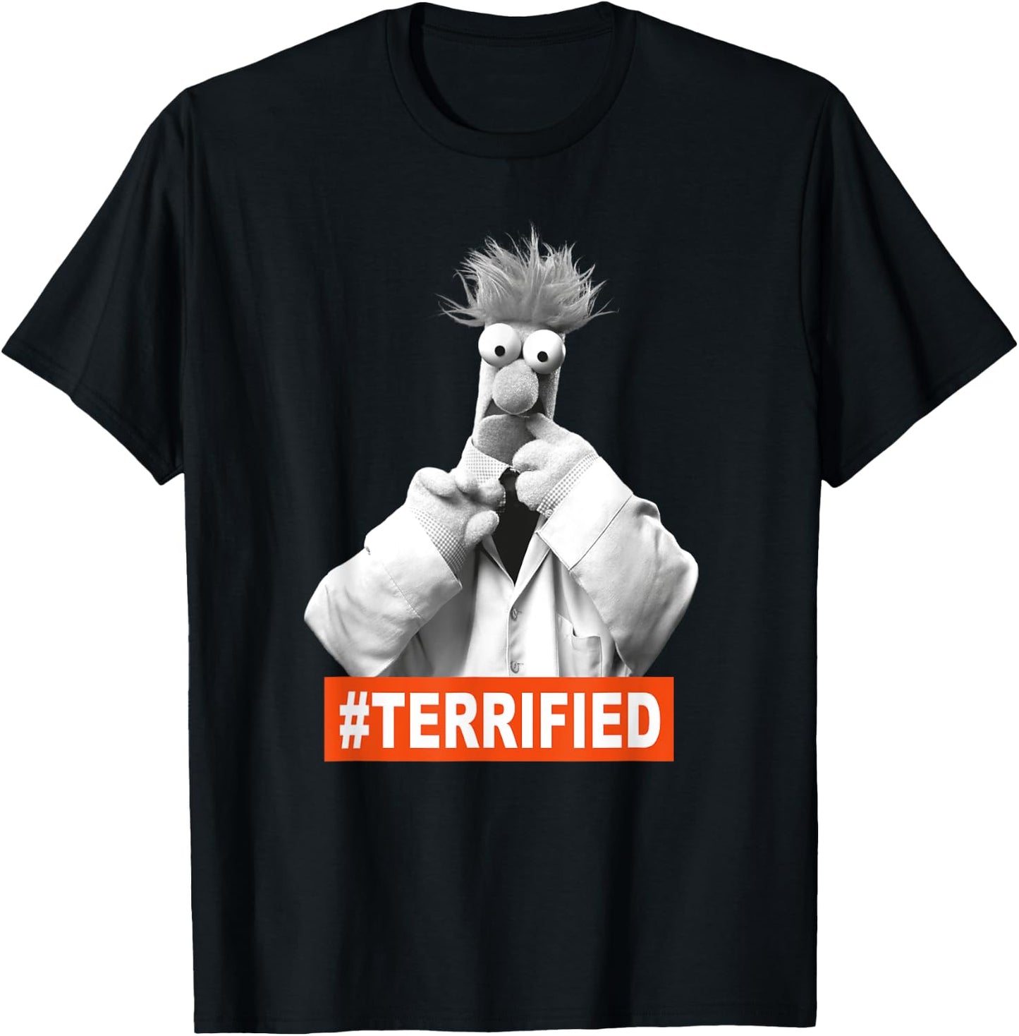 The Muppets Beaker Terrified T-Shirt - T-Shirt | Black