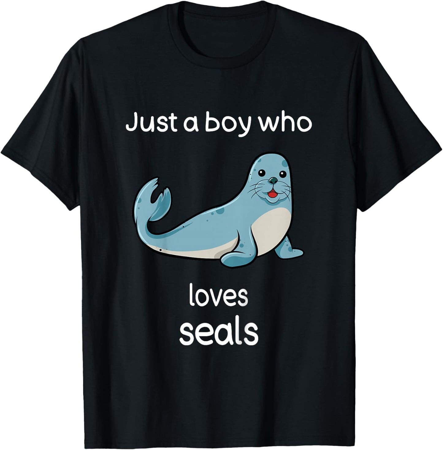 Kids Seal Shirt Boys I Love Seals Kids Seal Lover T-Shirt - T-Shirt | Black