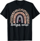 Dialysis Nurse RN Nephrology Registered leopard rainbow T-Shirt - T-Shirt | Black