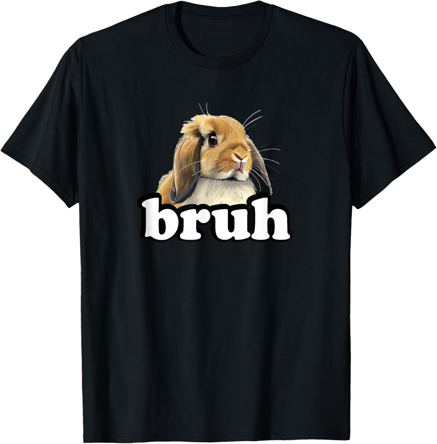 Kids Boys Girls Bruh Mini Holland Lop Bunny Rabbit Lover T-Shirt - T-Shirt | Black
