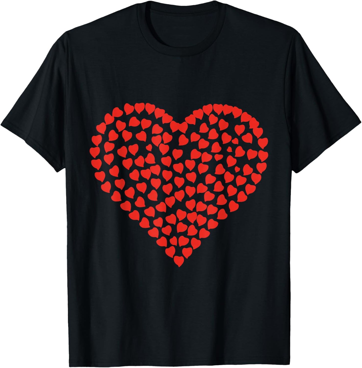 Red Heart Valentine's Day Women Girls T-Shirt - T-Shirt | Black