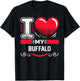 I Love My BUFFALO Heart BUFFALOS T-Shirt - T-Shirt | Black