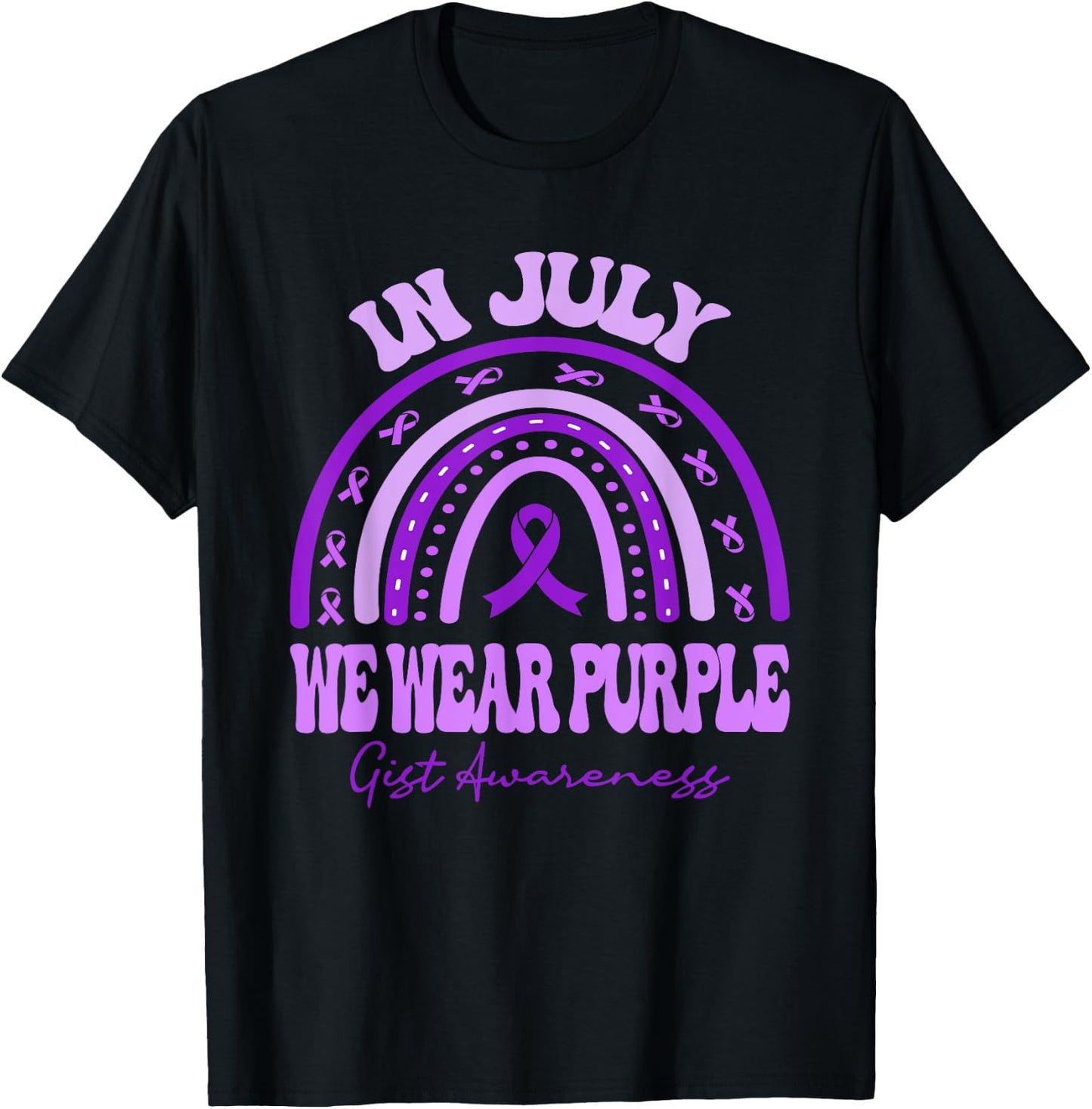 In July We Wear Purple GIST Awareness Rainbow T-Shirt - T-Shirt | Black