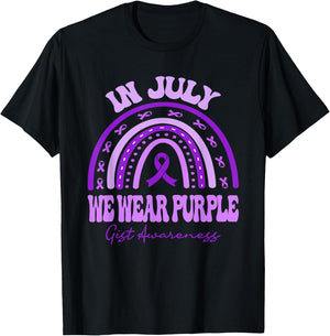 In July We Wear Purple GIST Awareness Rainbow T-Shirt - T-Shirt | Black