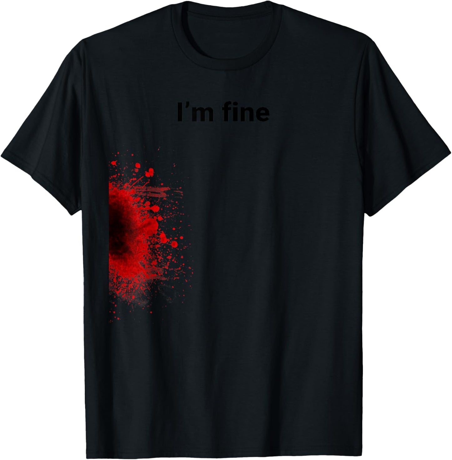 I'm Fine Movie Halloween Zombie Shark Bite Sarcasm Halloween T-Shirt - T-Shirt | Black