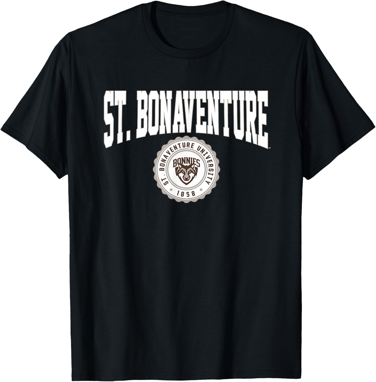 St. Bonaventure University Bonnies Collegiate Seal T-Shirt - T-Shirt | Black