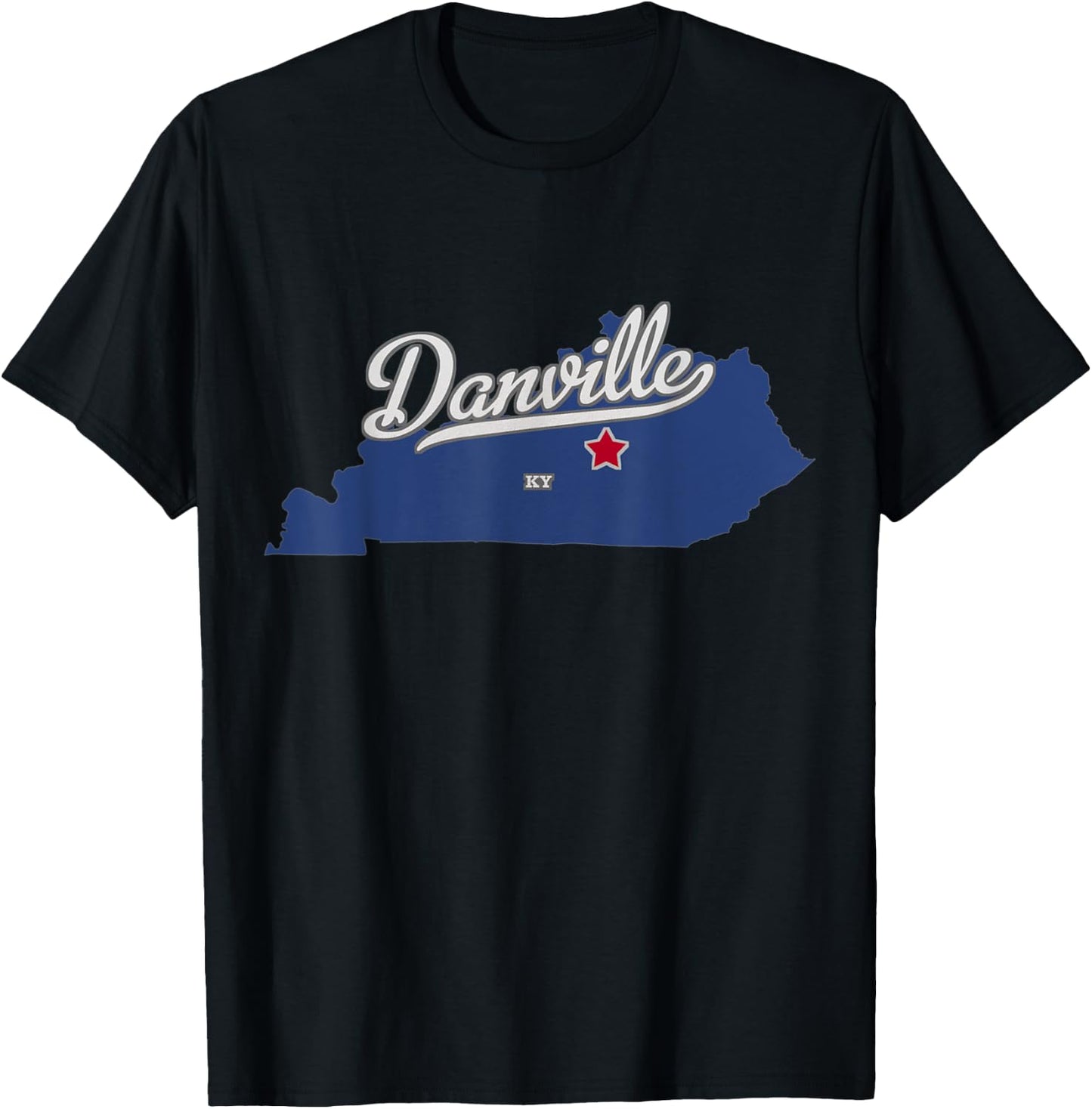 Danville Kentucky KY Map T-Shirt - T-Shirt | Black
