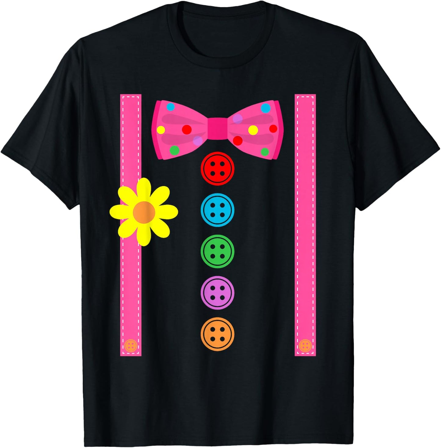 Clown Costume Halloween Funny Carnival Circus Tie Rod Children's , black T-Shirt - T-Shirt | Black