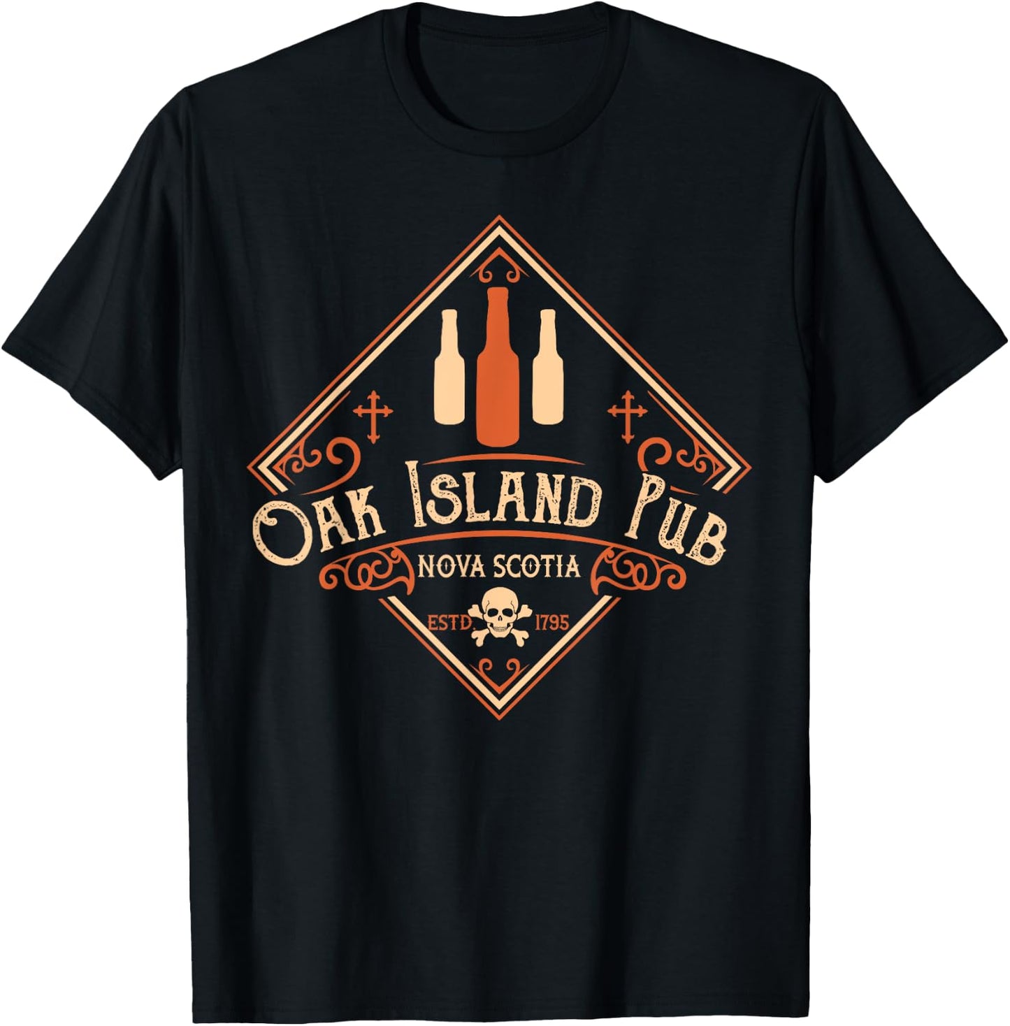 Oak Island Pub Treasure Hunt Vintage Beer Drinking Mystery T-Shirt - T-Shirt | Black