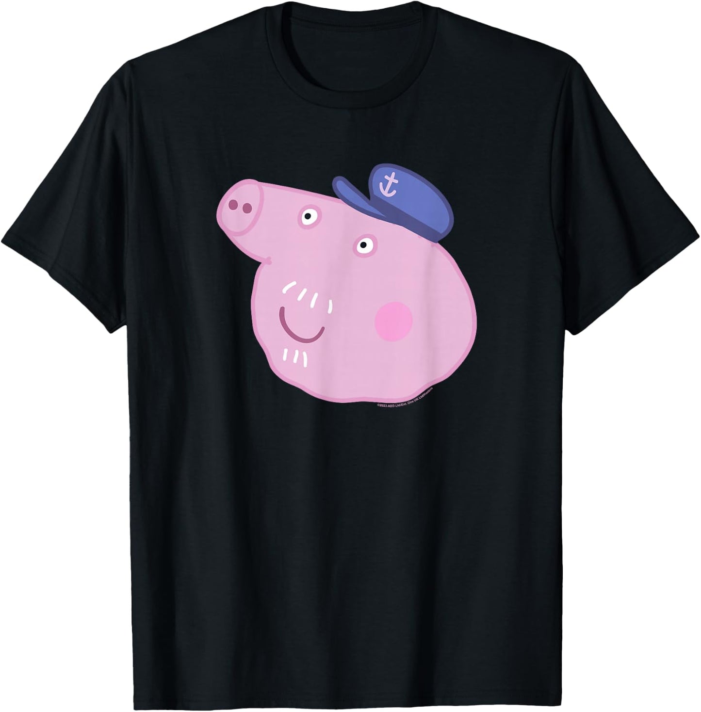 Peppa Pig Grandpa Pig Face , black T-Shirt - T-Shirt | Black