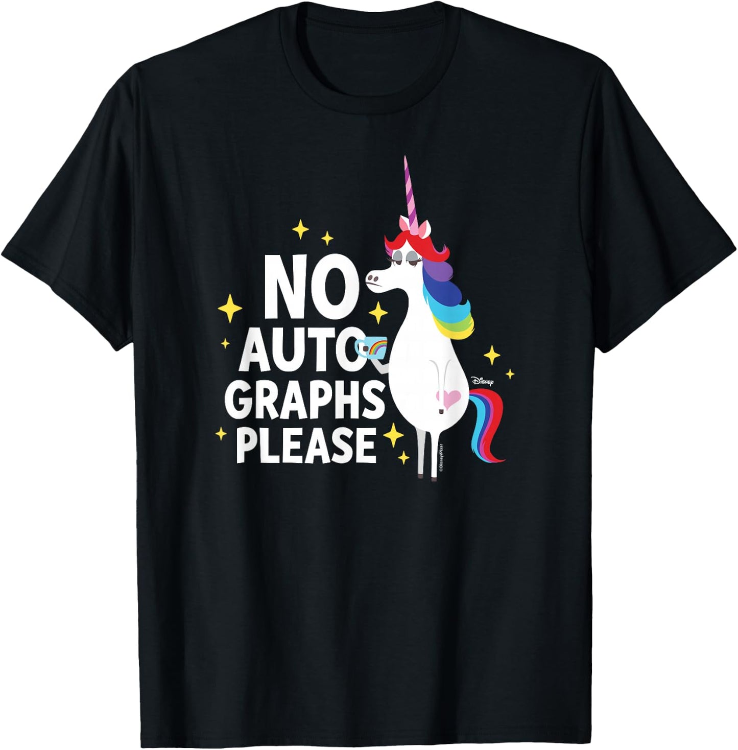 Inside Out - Rainbow Unicorn No Autographs Please T-Shirt - T-Shirt | Black
