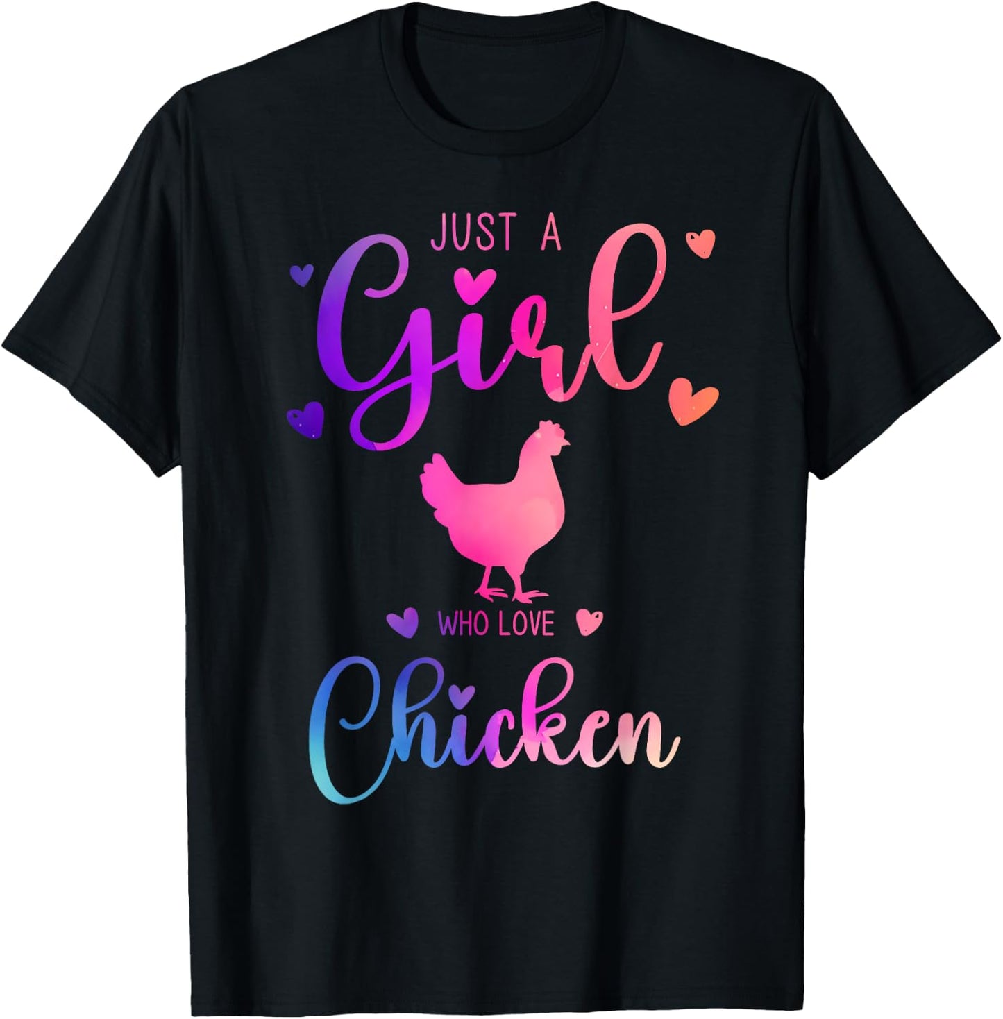 Just a Girl Who Loves Chicken Dress and Kids T-Shirt - T-Shirt | Black