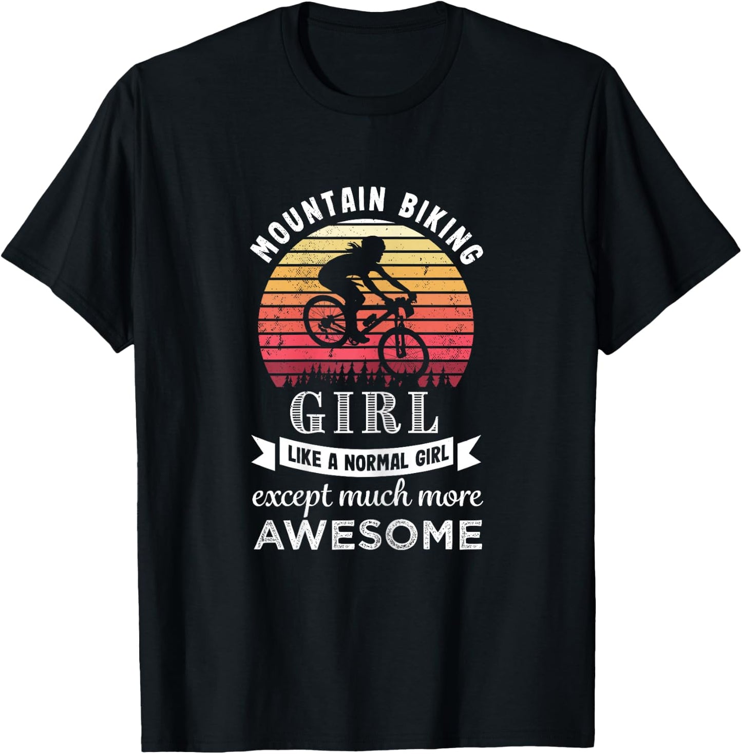 Mountain Biking Girl Funny MTB Gift T-Shirt - T-Shirt | Black