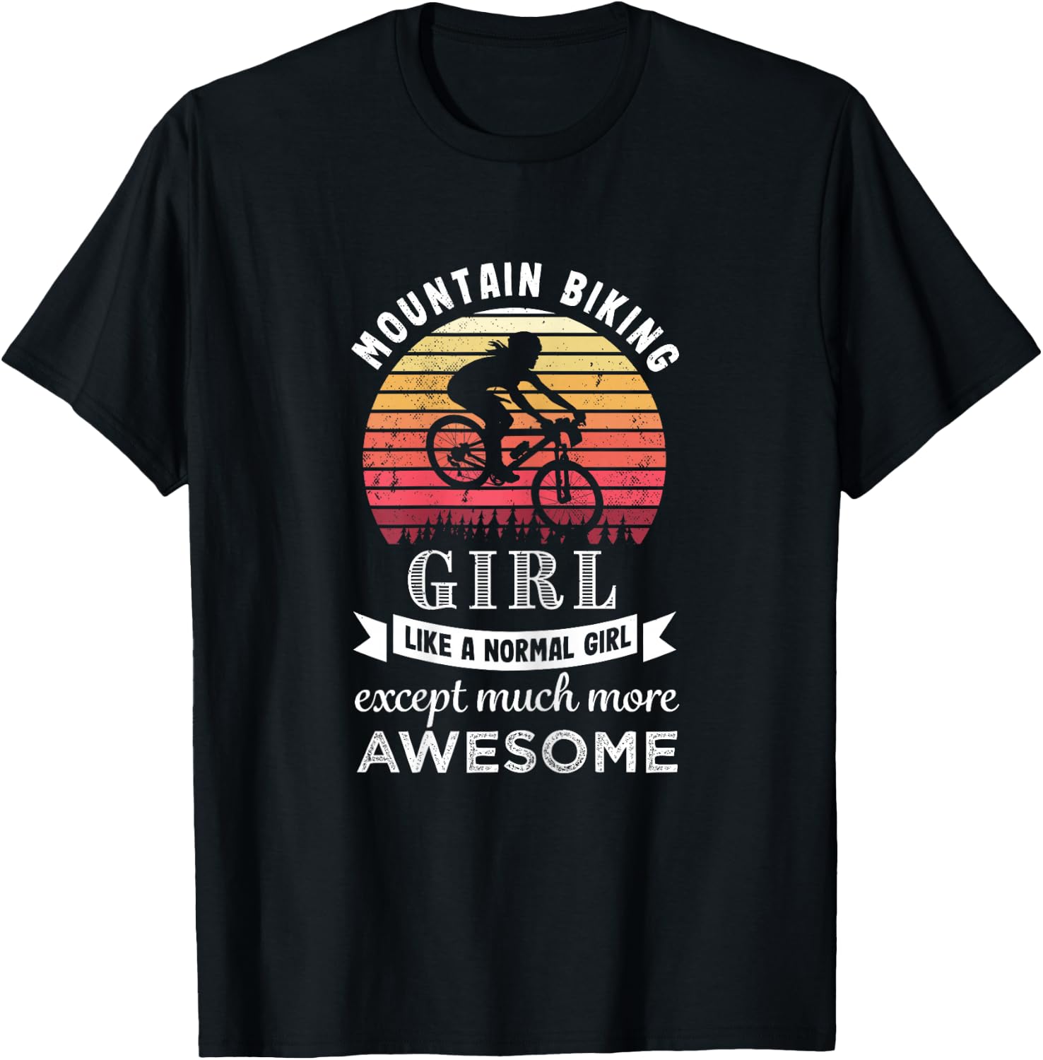 Mountain Biking Girl Funny MTB Gift T-Shirt - T-Shirt | Black