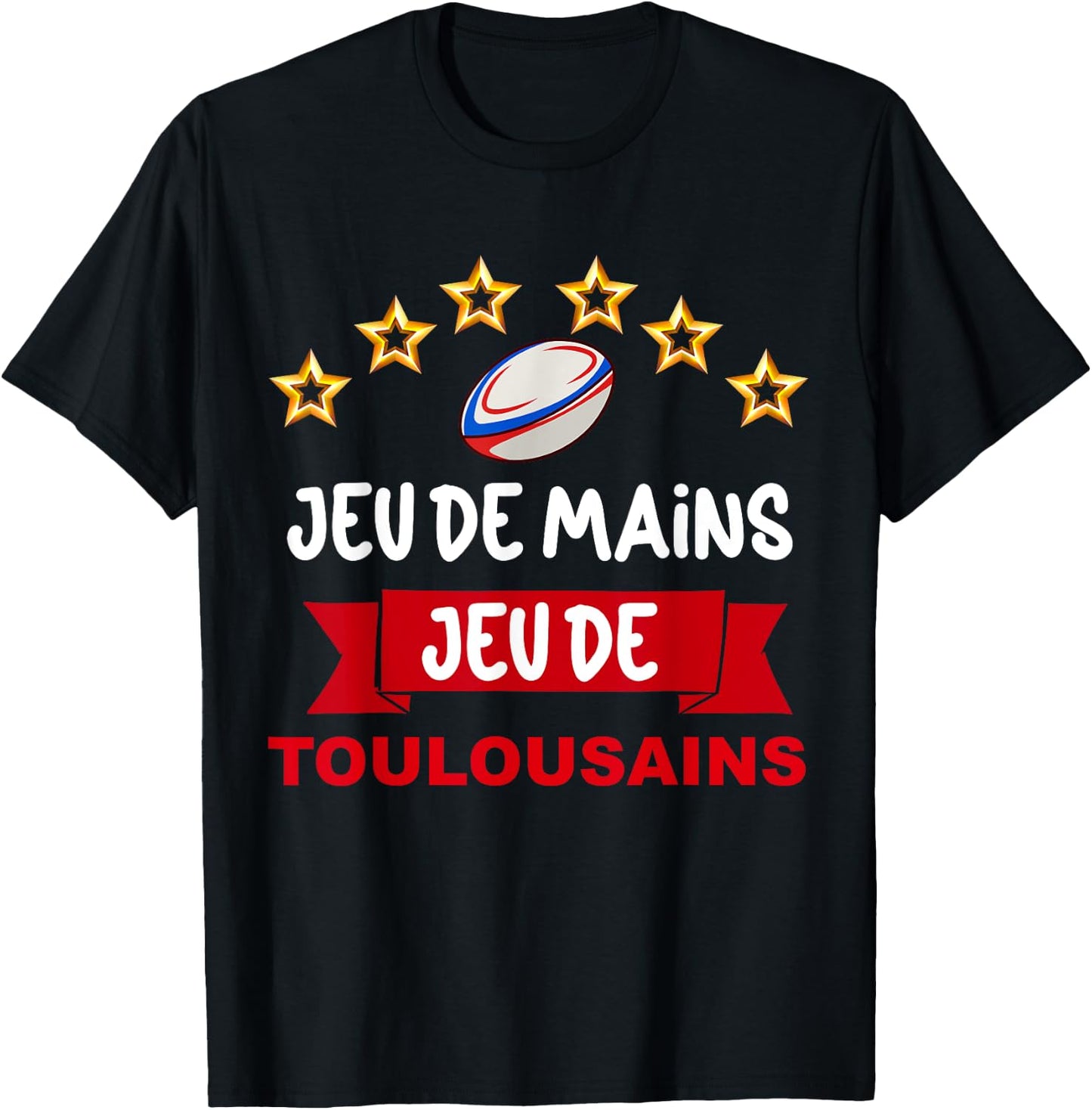 Toulouse Supporter Sport Hand Game Man Woman Child , Black, S T-Shirt - T-Shirt | Black