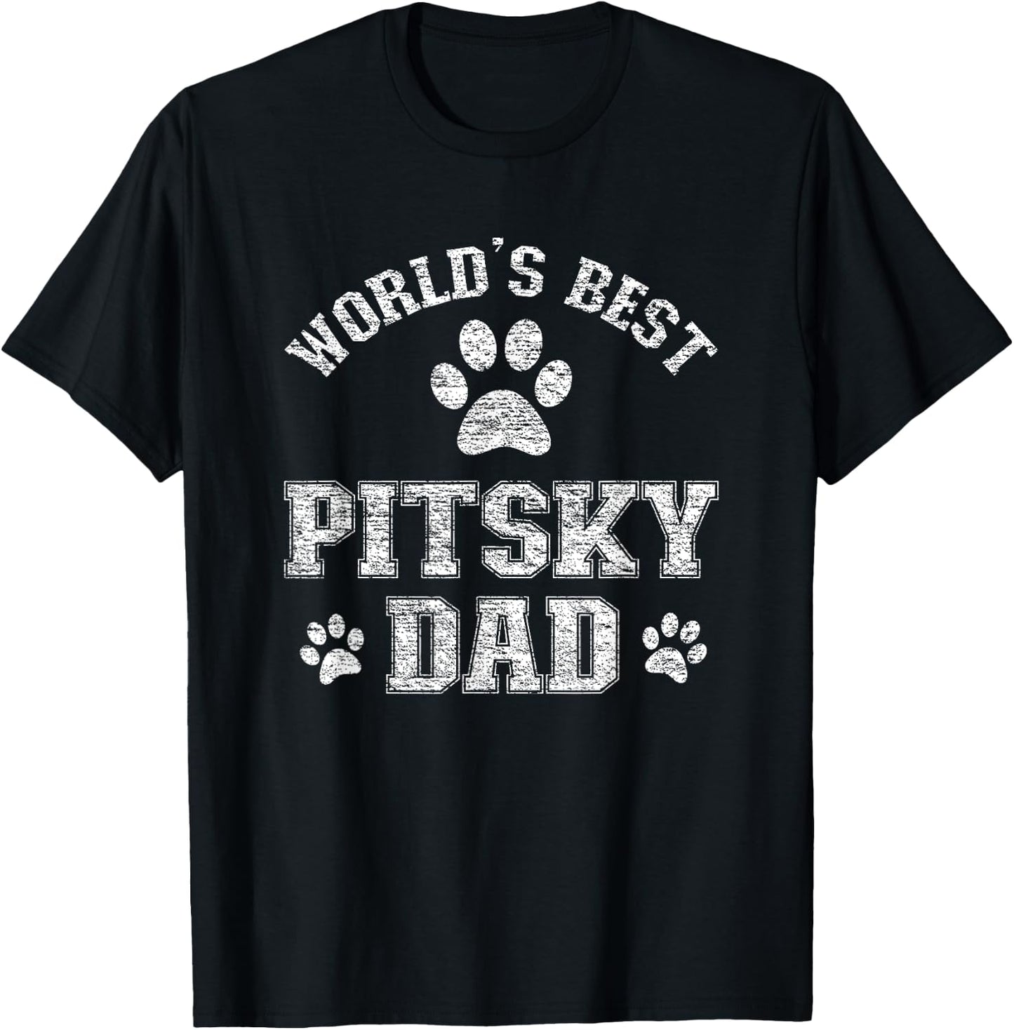 Pitsky Dog Dad - World's Best Pitsky Daddy Men Women Girls Kids T-Shirt - T-Shirt | Black