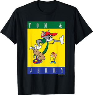 Tom and Jerry with Hats T-Shirt - T-Shirt | Black