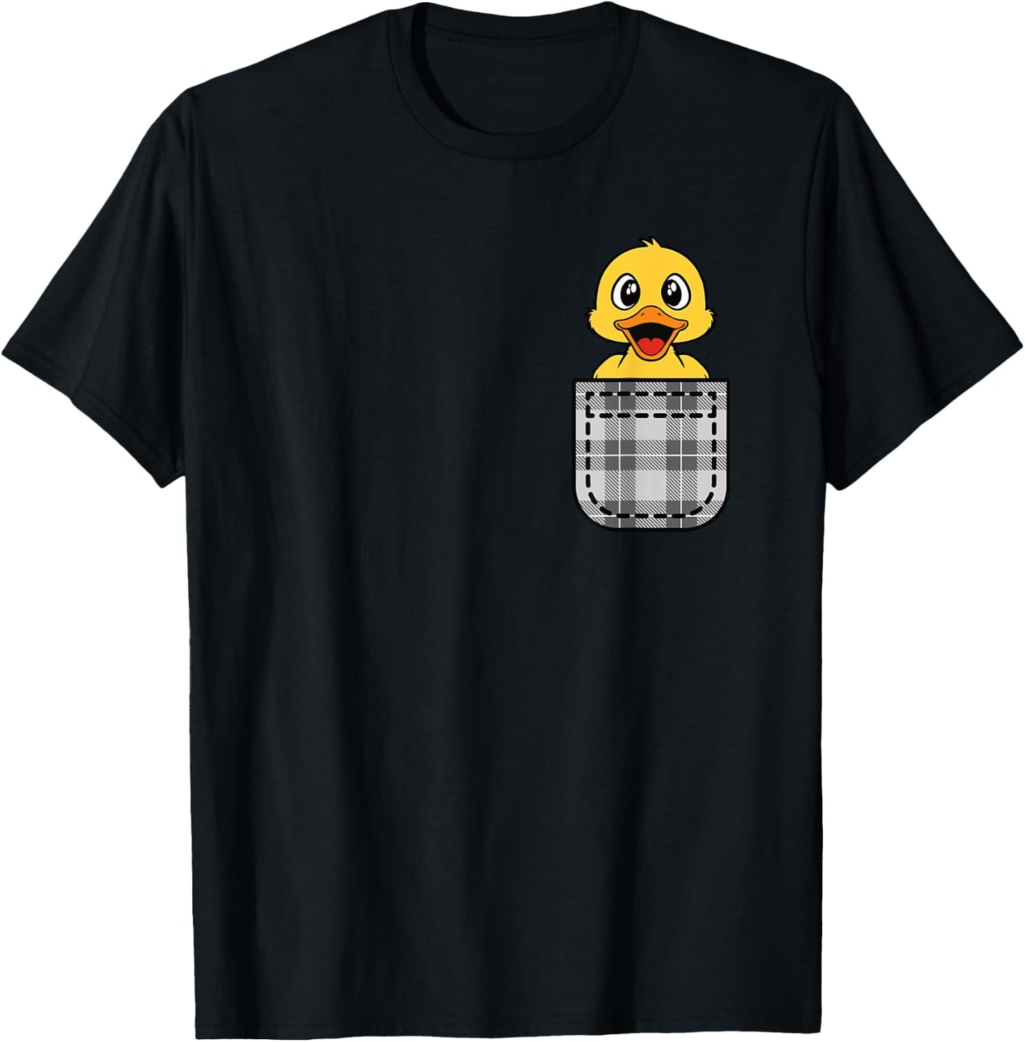 Funny Duck Pocket Duck Lover Men Women Kids T-Shirt - T-Shirt | Black
