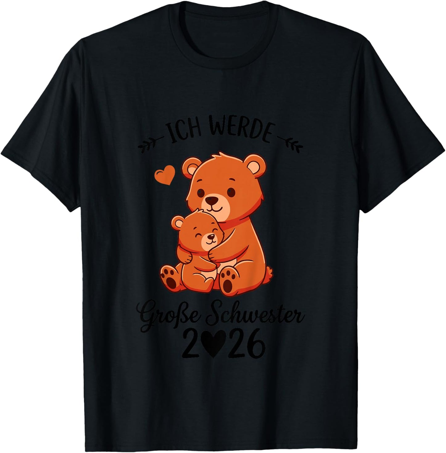 Kinder Ich Werde Große Schwester 2026 T-Shirt - T-Shirt | Black