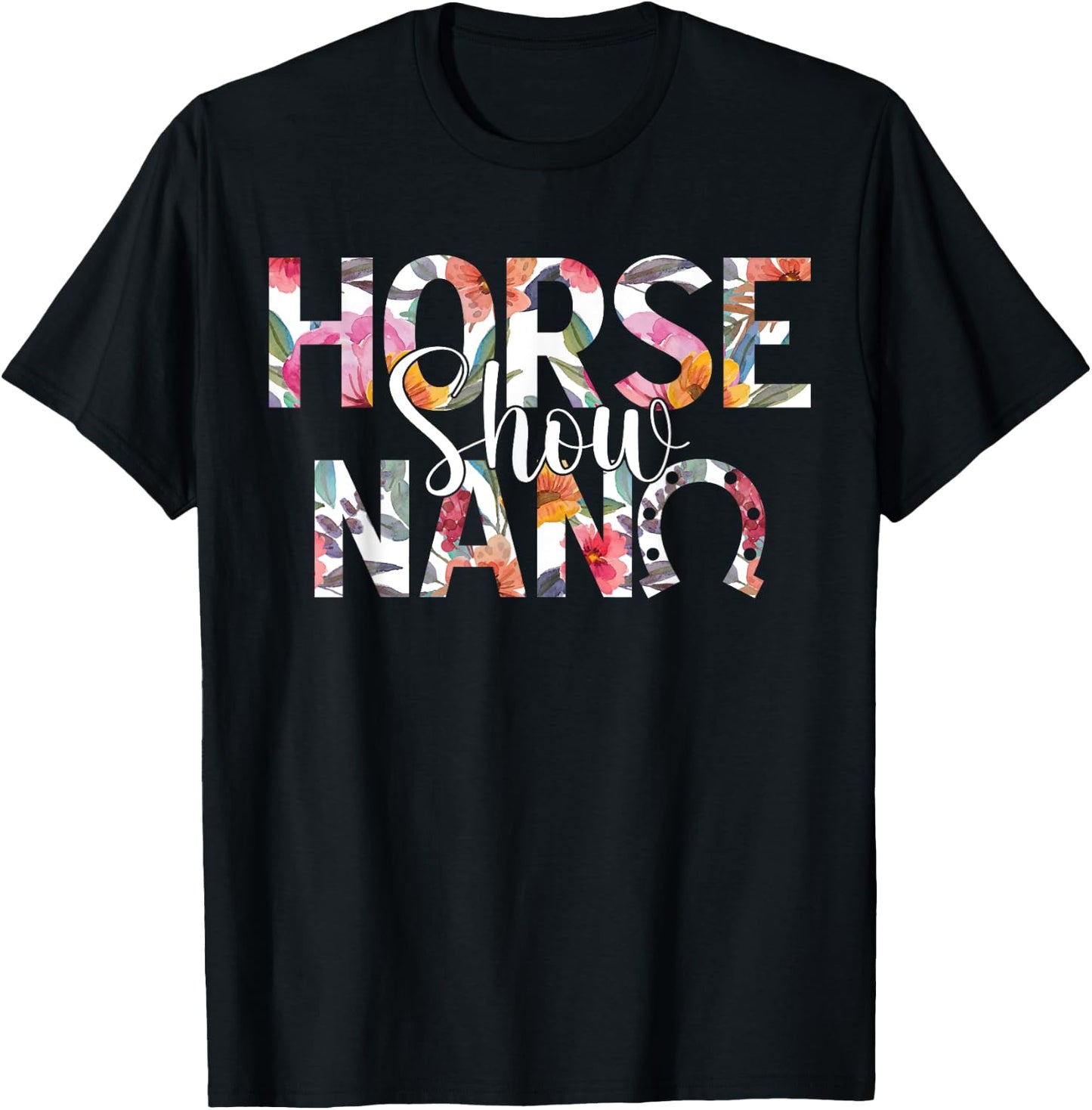 Horse Show Nana Grandma Equestrian Nana T-Shirt - T-Shirt | Black
