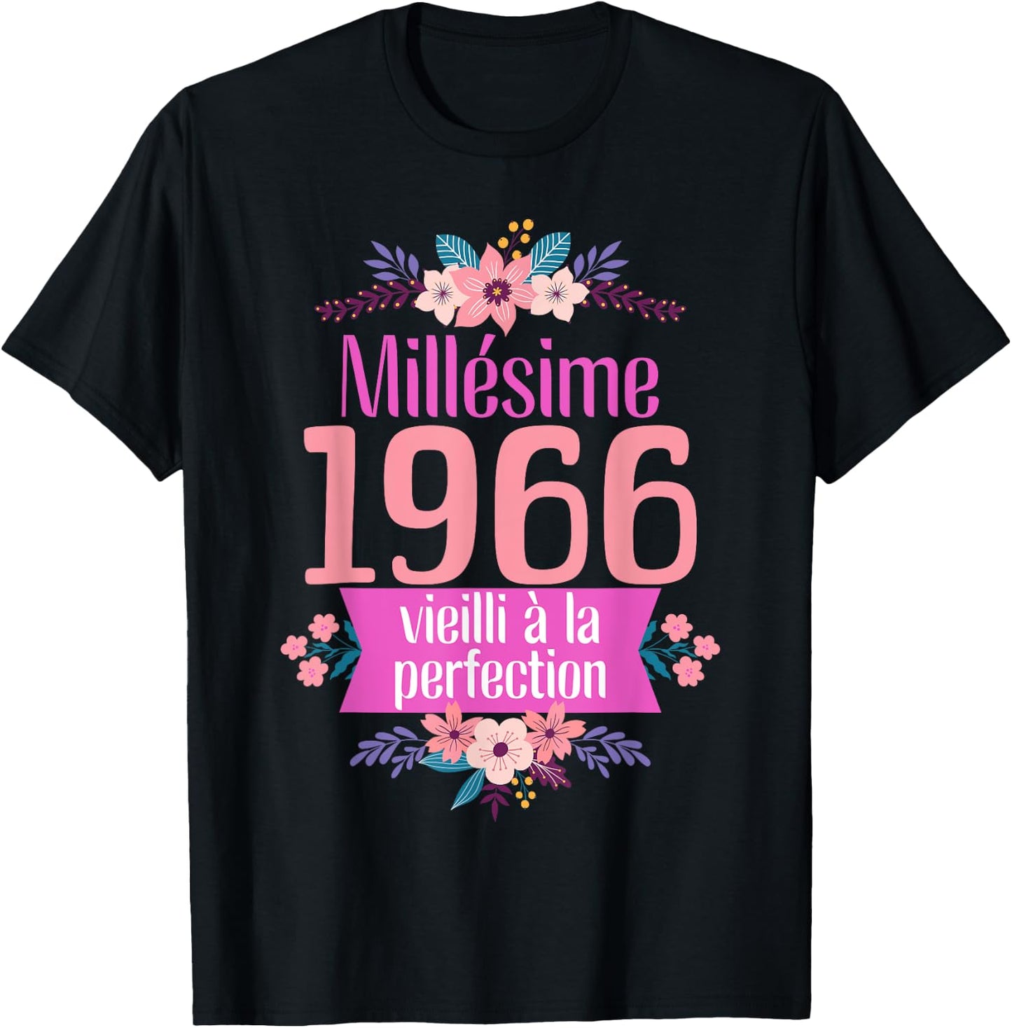 58 Ans Femme 1966 Idée Cadeau Anniversaire Drôle Maman T-Shirt - T-Shirt | Black