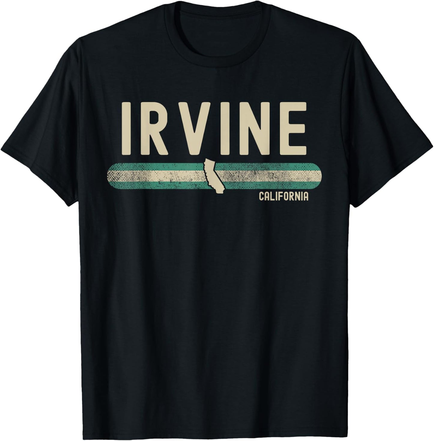 Irvine CA | California | Travel & 80s Style T-Shirt - T-Shirt | Black