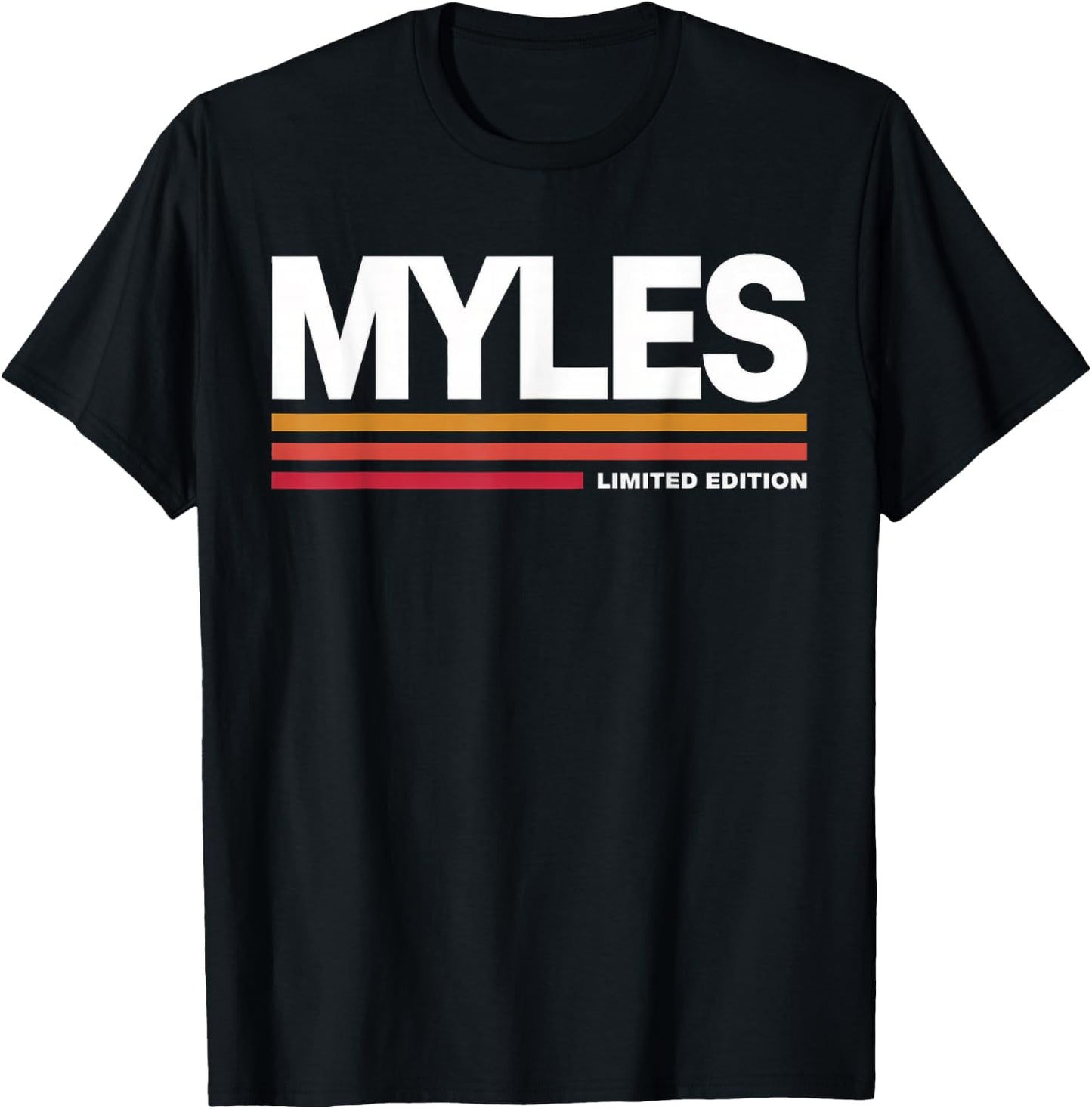 Myles Limited Edition Vintage Custom Name Husband Grandpa T-Shirt - T-Shirt | Black
