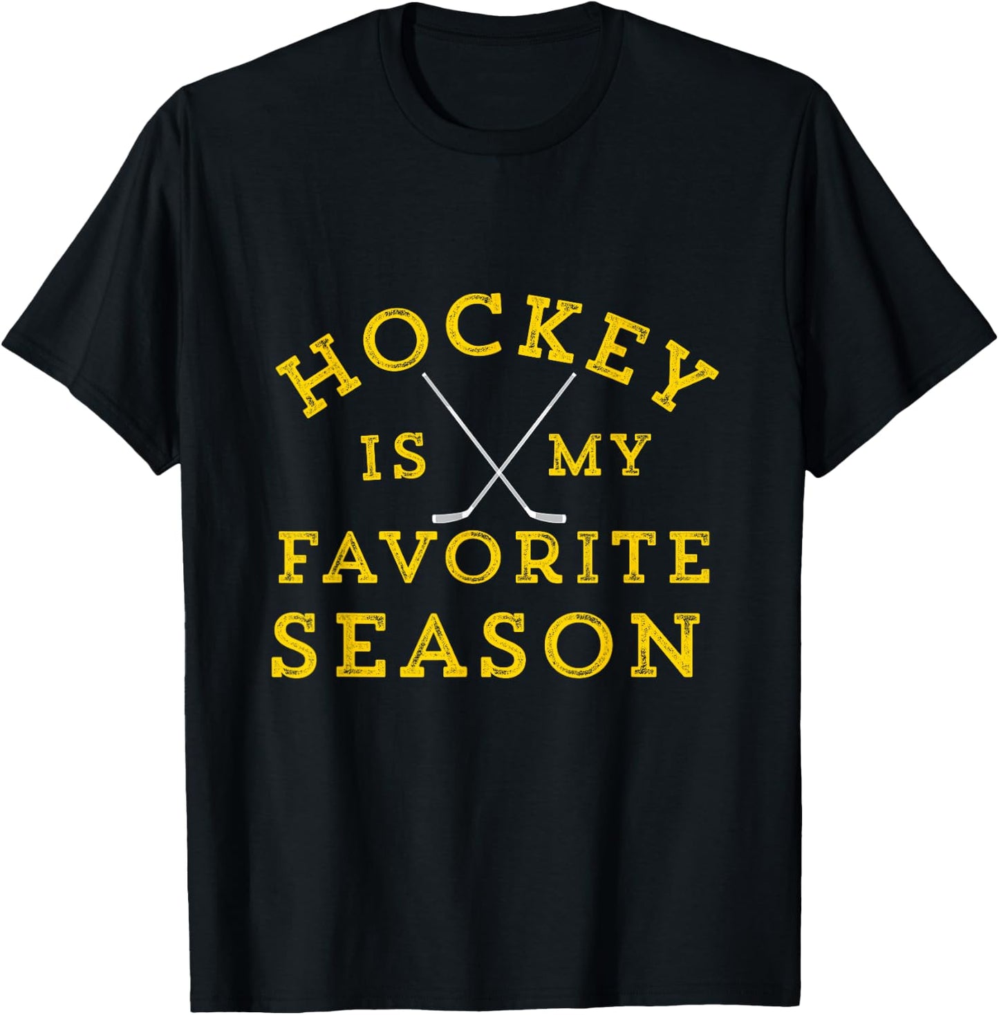 Hockey Is My Favorite Season Pittsburgh Gold Black Gift T-Shirt - T-Shirt | Black