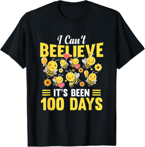 100th Day Of School 100 Days Smarter Learn Boys Girls Bees T-Shirt - T-Shirt | Black