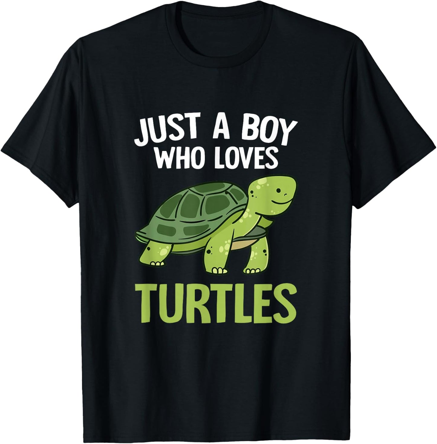 Just A Boy Who Loves Turtles Boys Toddler Tortoise Lover T-Shirt - T-Shirt | Black