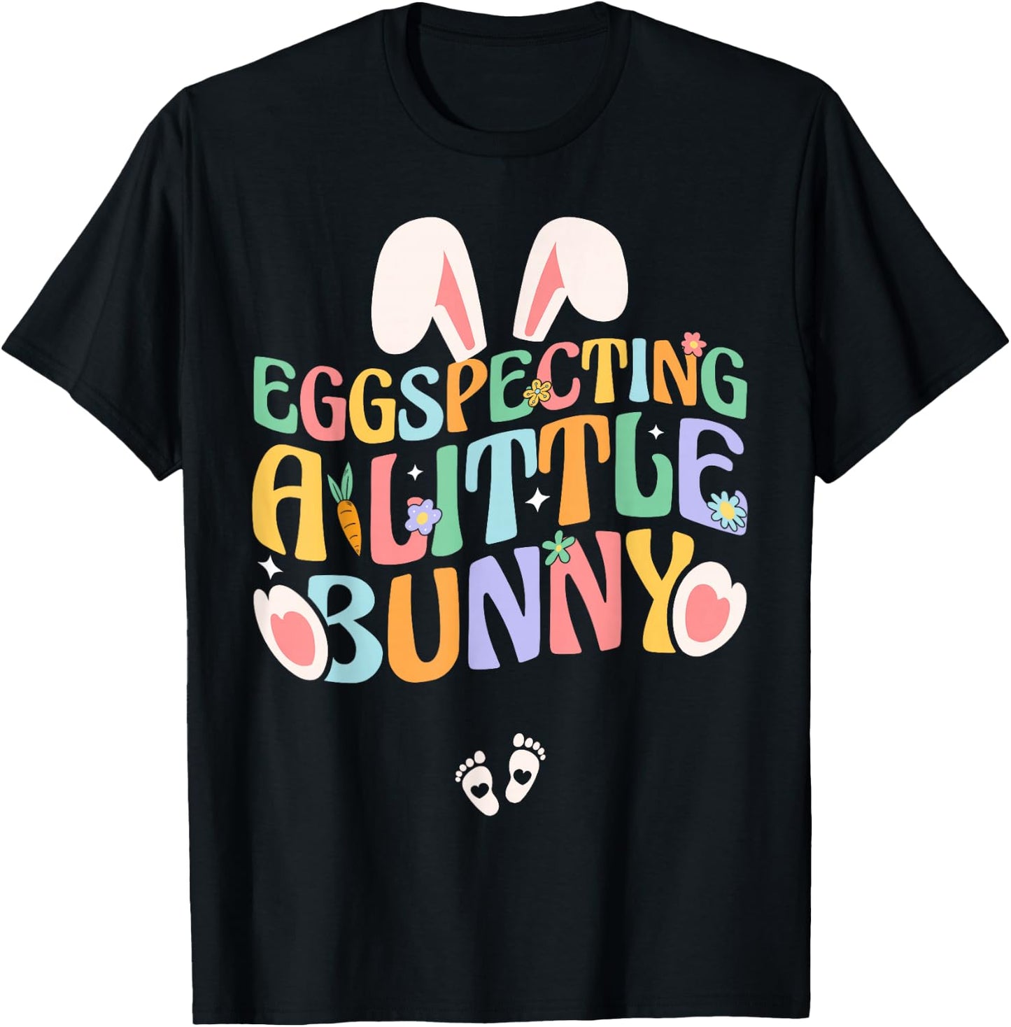 Easter Pregnancy Announcement Eggspecting A Little Bunny T-Shirt - T-Shirt | Black