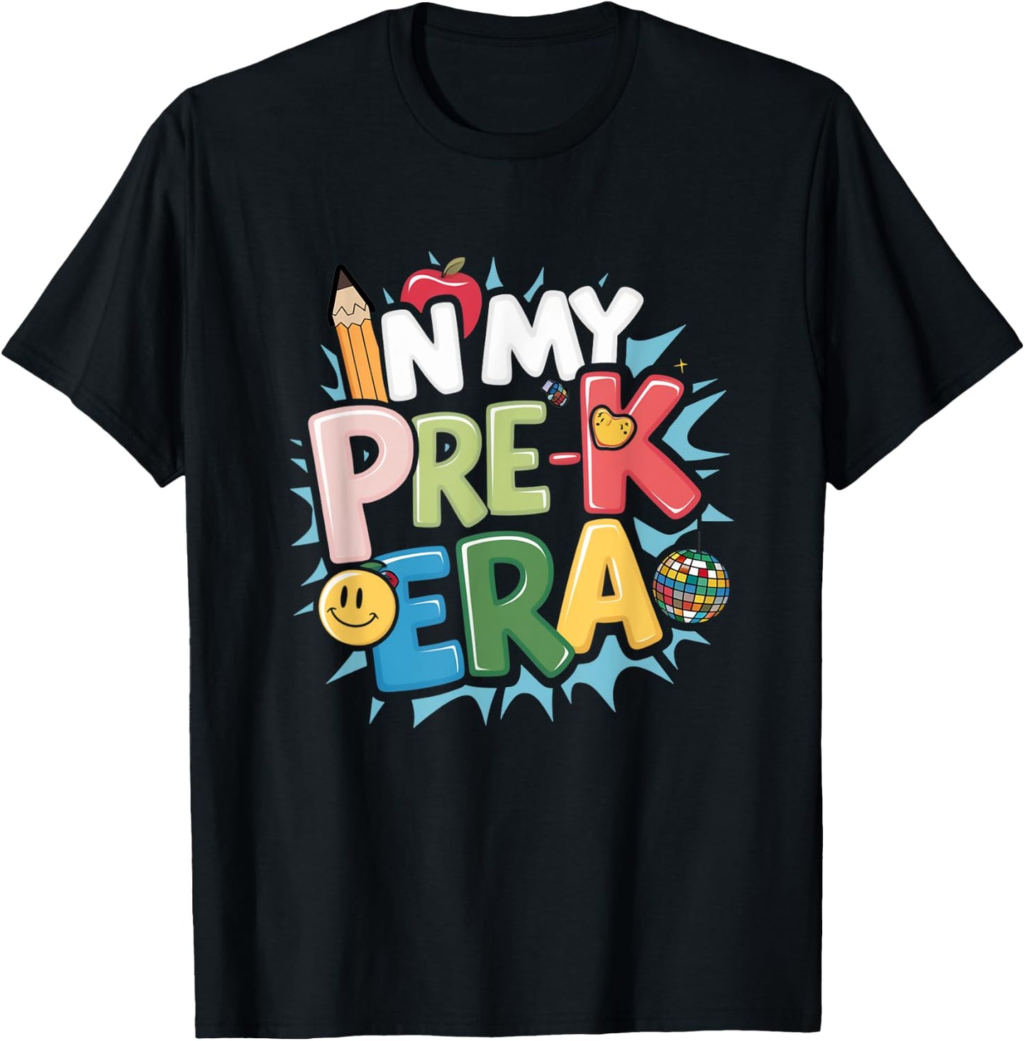 In My Pre-K Era Retro Preschool Back To School T-Shirt - T-Shirt | Black