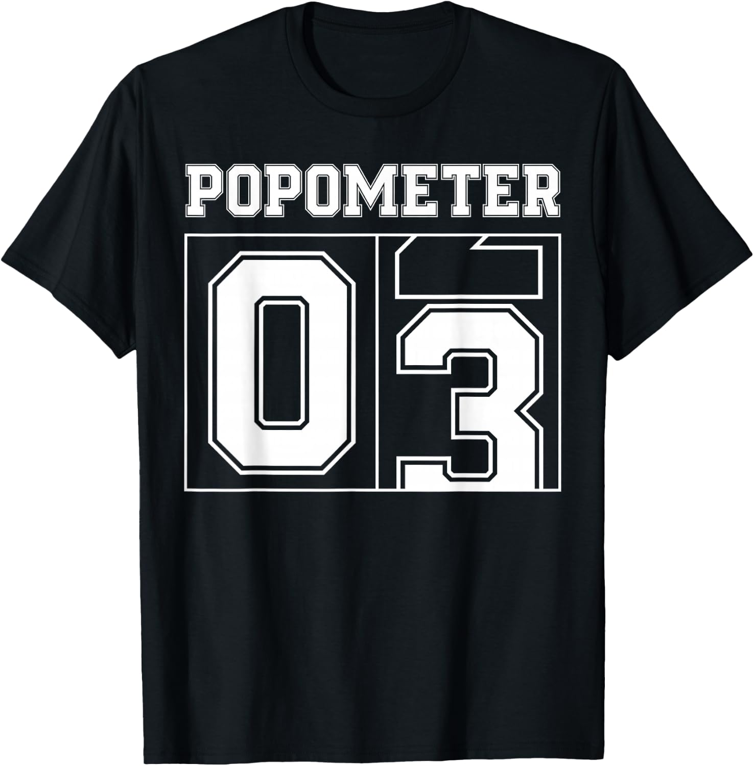 Popometer 3 Grandpa of 3 Kids Third Time Grandfather T-Shirt - T-Shirt | Black