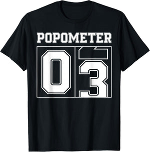 Popometer 3 Grandpa of 3 Kids Third Time Grandfather T-Shirt - T-Shirt | Black