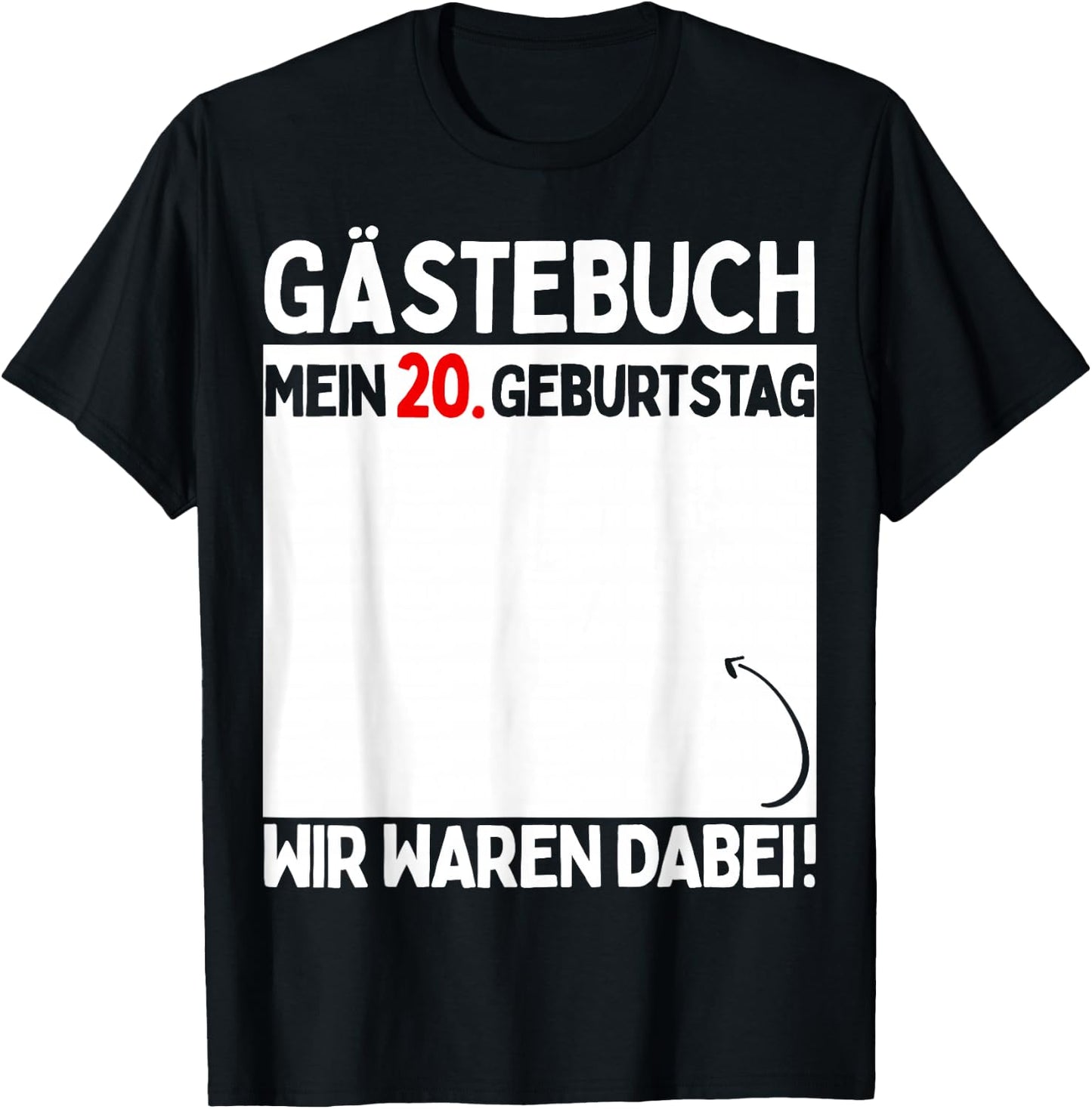 20th Birthday Man Woman 20 Years 2004 Decorative Funny Gift , black T-Shirt - T-Shirt | Black