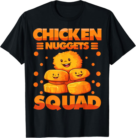Chicken Nuggets Squad | Chicken Nuggets Lover T-Shirt - T-Shirt | Black