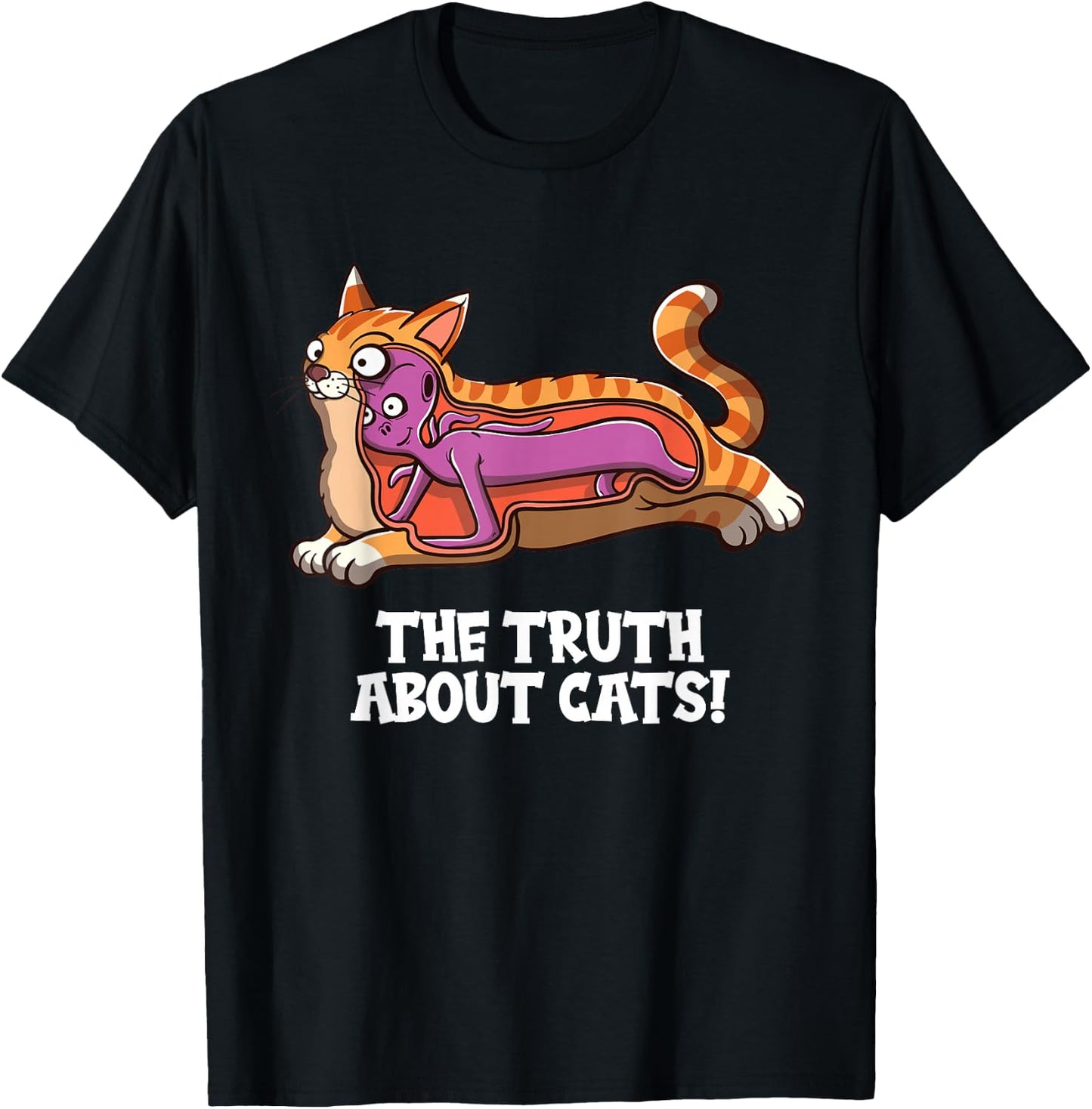 Cats Alien Funny Cat T-Shirt - T-Shirt | Black