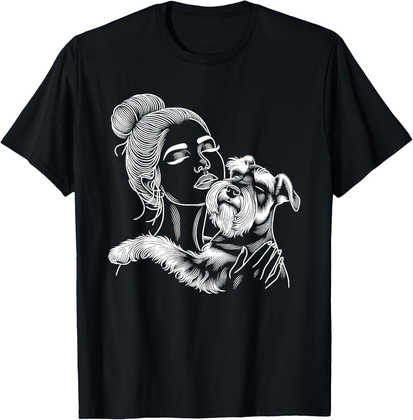 Miniature Schnauzer Mom Dog Art Mother's Day T-Shirt - T-Shirt | Black