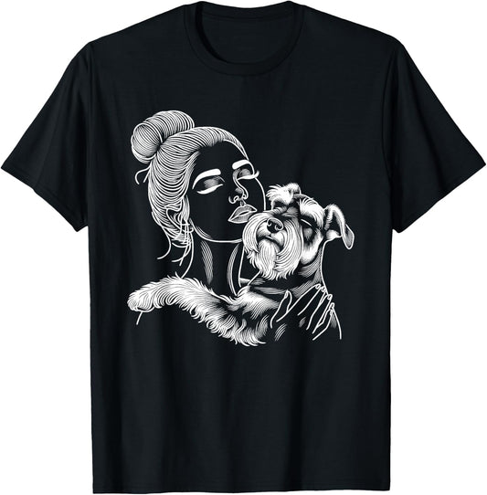 Miniature Schnauzer Mom Dog Art Mother's Day T-Shirt - T-Shirt | Black
