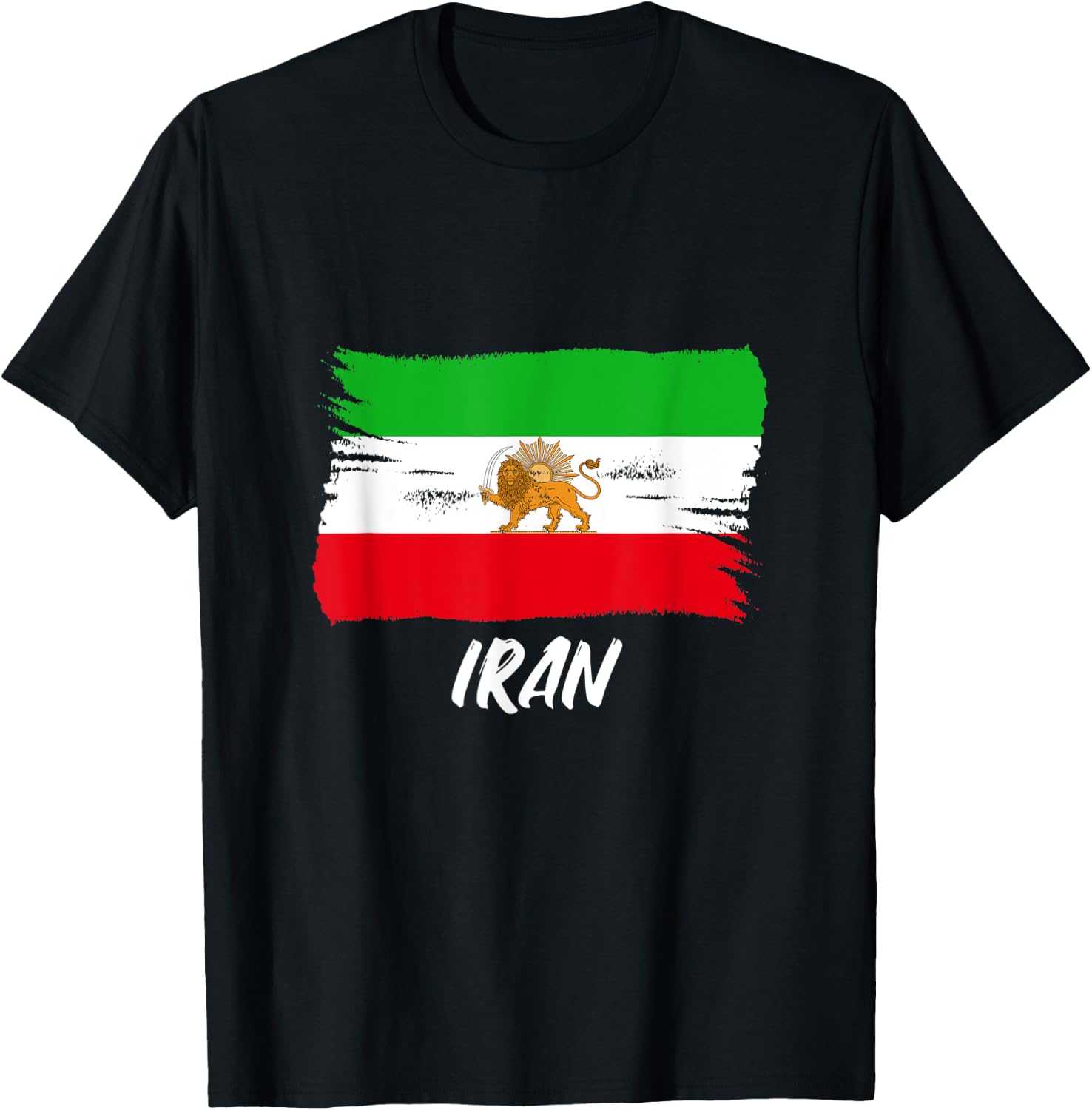 Vintage Old Iranian Lion Flag , black T-Shirt - T-Shirt | Black