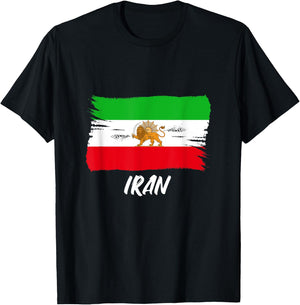 Vintage Old Iranian Lion Flag , black T-Shirt - T-Shirt | Black