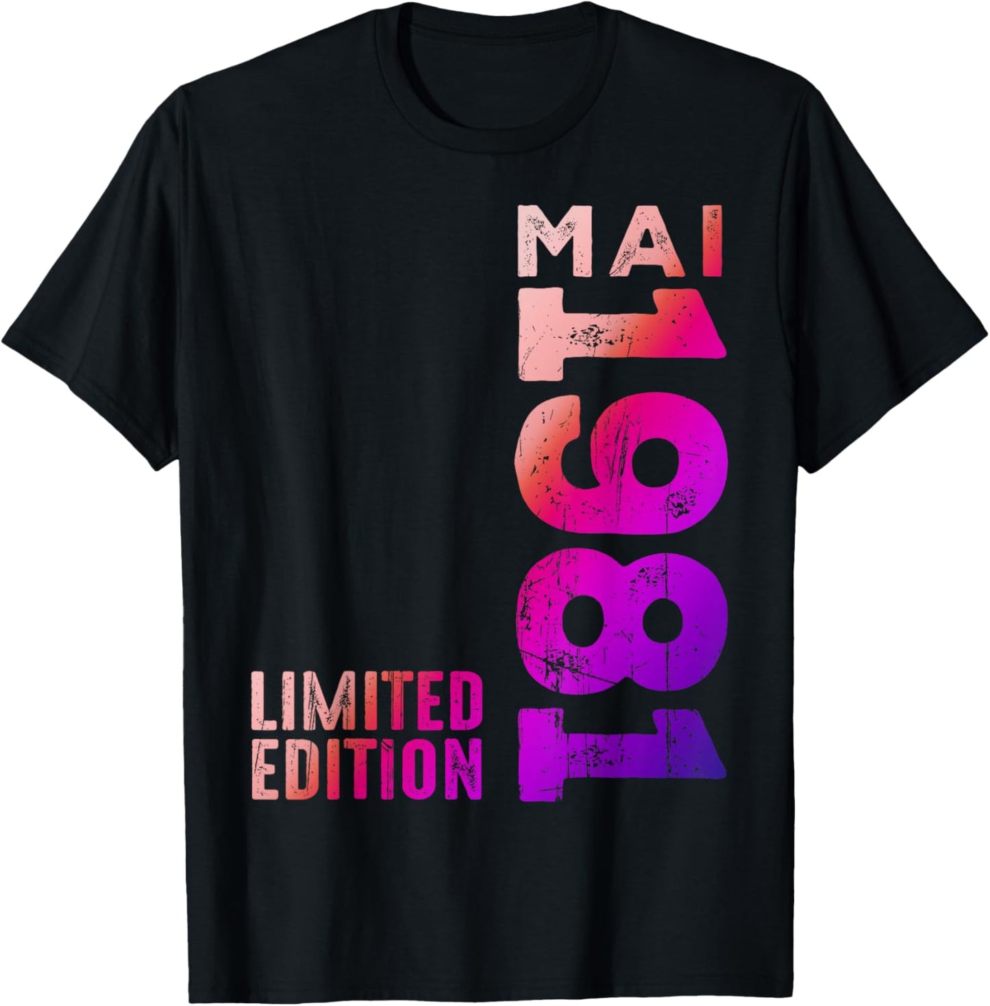 Mai 1981 Jahr Legendär Seit Mai 1981 Geburtstag Retro T-Shirt - T-Shirt | Black