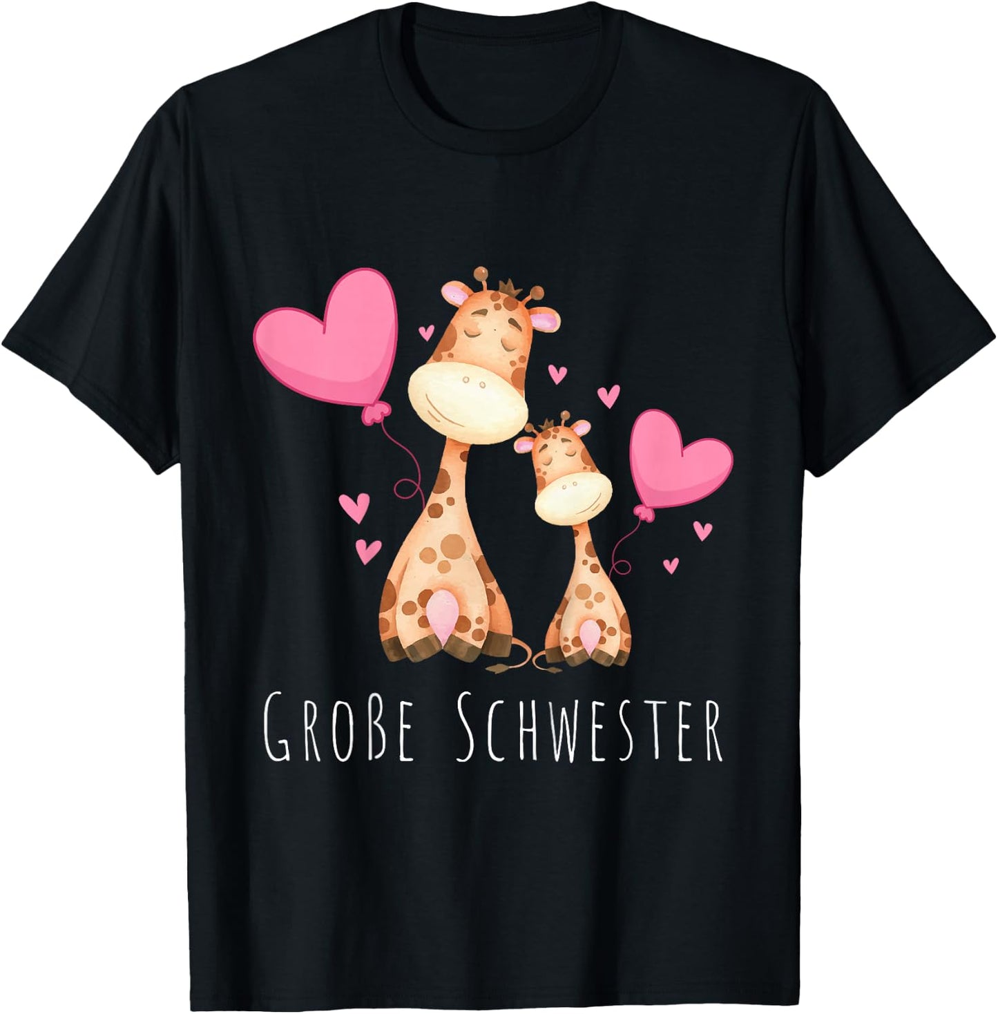 Kinder Große Schwester Giraffe T-Shirt - T-Shirt | Black