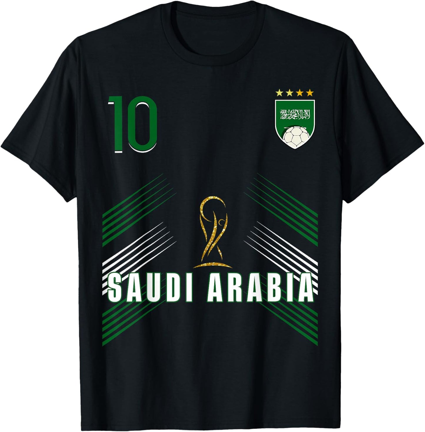 Retro Saudi Arabia Flag Saudi Arabian Pride Lovers T-Shirt - T-Shirt | Black