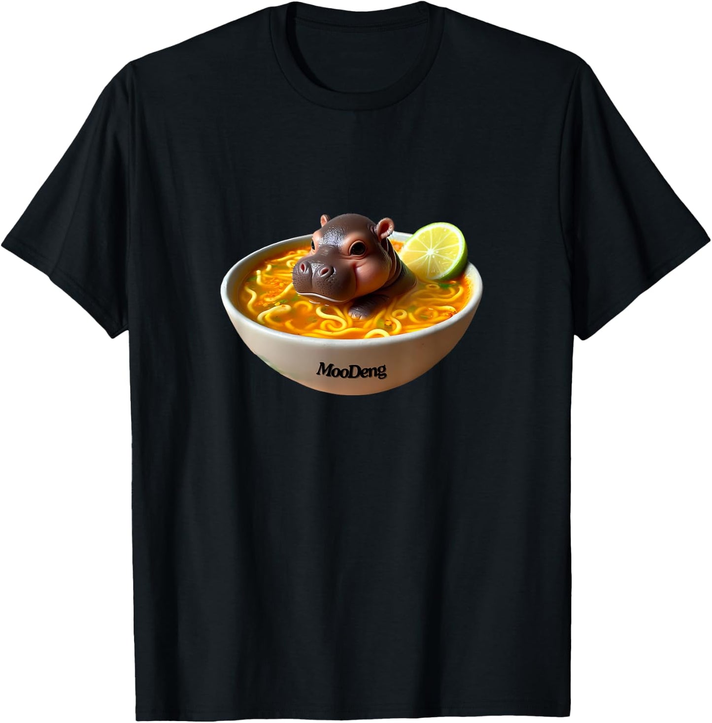 Pygmy Hippo Moodeng, Moodeng lover, Funny Moodeng T-Shirt - T-Shirt | Black