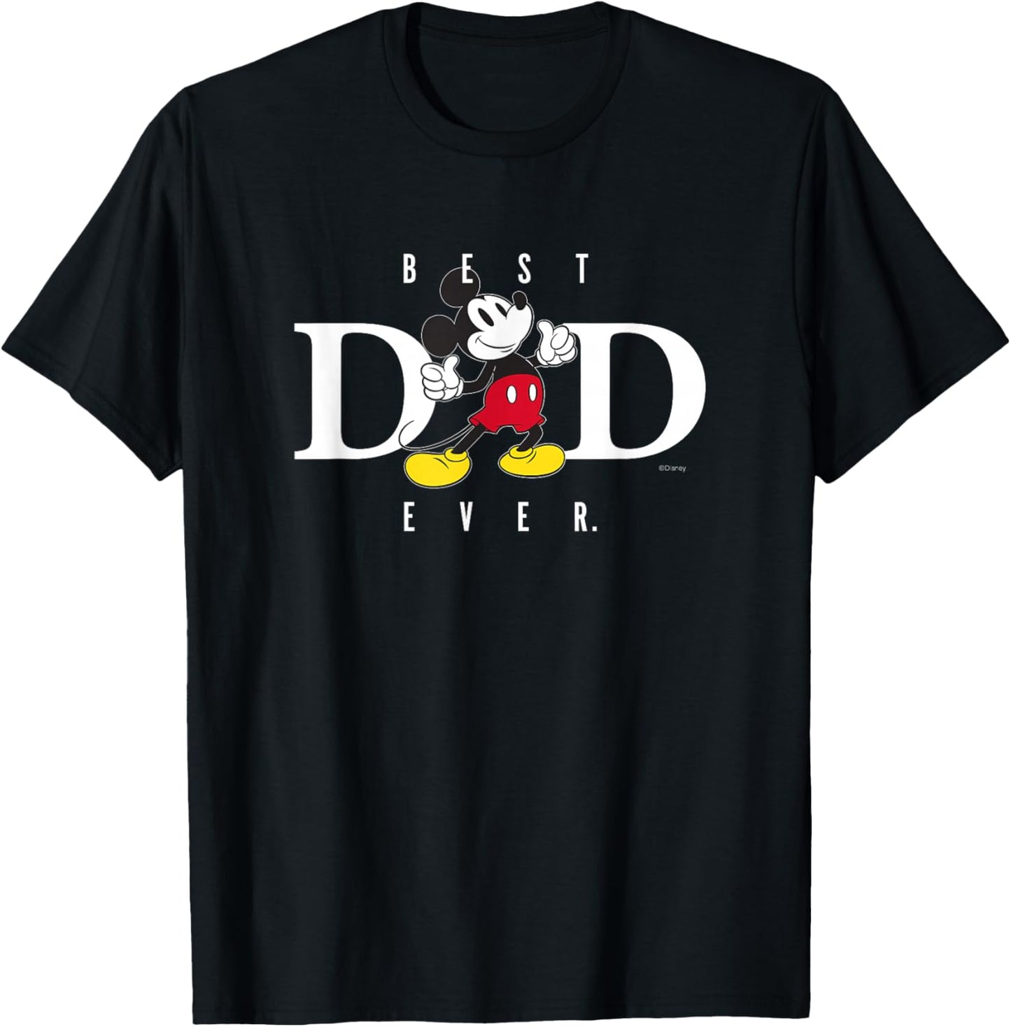 Disney Mickey Mouse Best Dad Ever Thumbs Up Father's Day , black T-Shirt - T-Shirt | Black