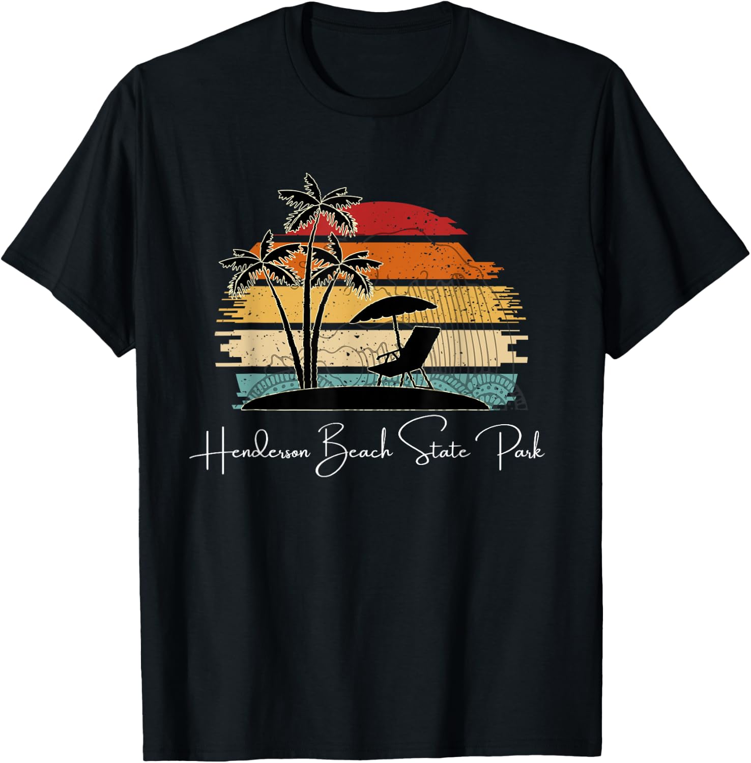 Vintage Henderson Beach State Park Palm Trees Spring Summer Women Kids T-Shirt - T-Shirt | Black